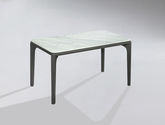 甄品家具 极简 桌面：香雪梅彩晶石
脚架：橡木灰色
 1.4米餐桌