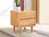 简森曼 北欧 面板+侧板+脚+抽屉面板为橡胶木，背板+抽屉底板为多层板，抽屉侧板/尾板为松木 原木色 床头柜1个 【实木拼接工艺】 