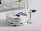 甄品家具 现代简约 烤漆柜体+五金脚架（带储物） 0.8米组合茶几