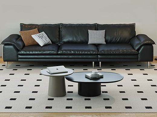 维利品尚 现代简约 接触面生态皮+俄罗斯松木+钛钢脚 大三位 2.5米沙发