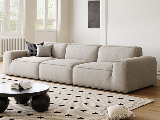 维利品尚 现代简约 猫抓布+实木内架+实木脚 三人位 2.78米沙发