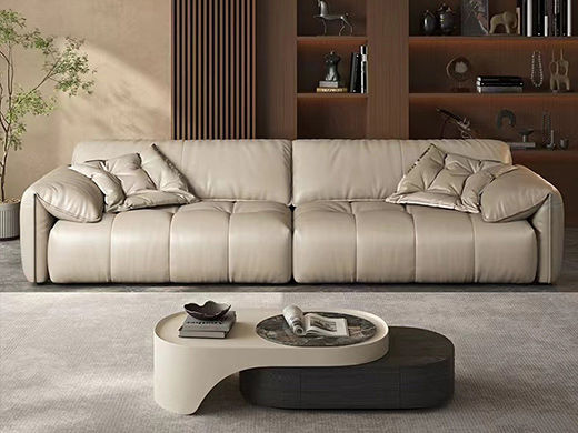 维利品尚 现代简约 接触面头层真皮+落叶松框架+实木脚 三人位 2.2米沙发