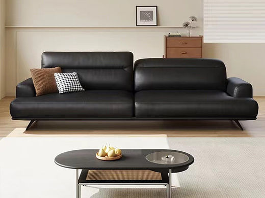 维利品尚 现代简约 接触面头层真皮+落叶松框架+碳素钢脚 三人位 2.2米沙发
