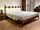 中古·森 网红 中古风 进口樱桃木+多层实木板+实木床板+仿真皮+高回弹海绵 1.8米床