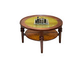 中古·森 网红 中古风 进口樱桃木+多层实木板+钢化玻璃 0.8米大圆几