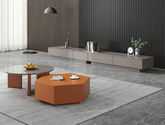 A系优选 现代简约 中纤板（MDF）亮光烤漆+中纤板亮光烤漆 橙色 0.8米组合茶几