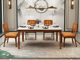 归鹊 新中式 乌金木+大理石面 1.4米 长餐桌