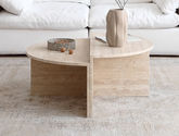 洛萨 极简 天然洞石 0.9米茶几