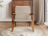 帝幔佧 现代 胡桃色白蜡木+麻绳 休闲椅