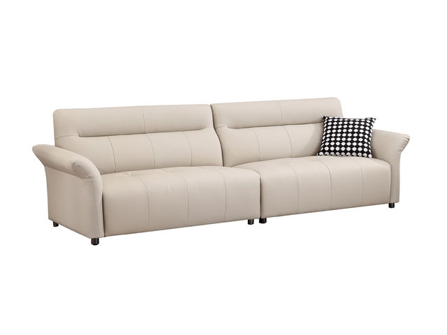 【套餐专享价】每屋优享系列 现代简约 进口全实木抛光落叶松+金刚弹簧网+接触面生态真皮+非接触面仿皮+45度高回弹海绵 2.8米 沙发