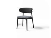 甄品家具 现代简约 橡木+西皮+编织皮+橡木+麻布 黑色 餐椅1把