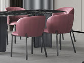 皇朝家居 现代 碳素钢枪脚+高密度海棉+皮 玫红色 餐椅