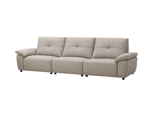 卡姿莱特·新居客 现代简约 生态皮 落叶松木方+夹板+碳素钢五金脚 四人位 2.9米 沙发