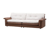 卡姿莱特·新居客 现代简约 生态皮 落叶松木方+夹板+碳素钢五金脚 四人位 2.84米 沙发