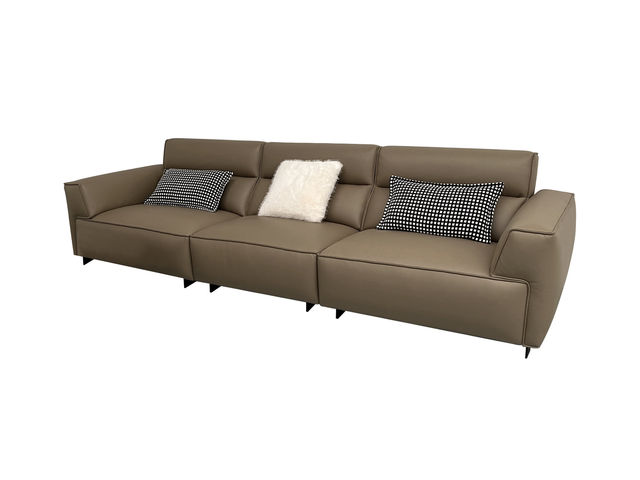 卡姿莱特·新居客 现代简约 科技布 落叶松木方+夹板+碳素钢五金脚 三人位 3.09米 沙发