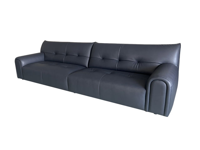 卡姿莱特·新居客 现代简约 生态皮 落叶松木方+夹板+碳素钢五金脚 四人位 3.34米 沙发