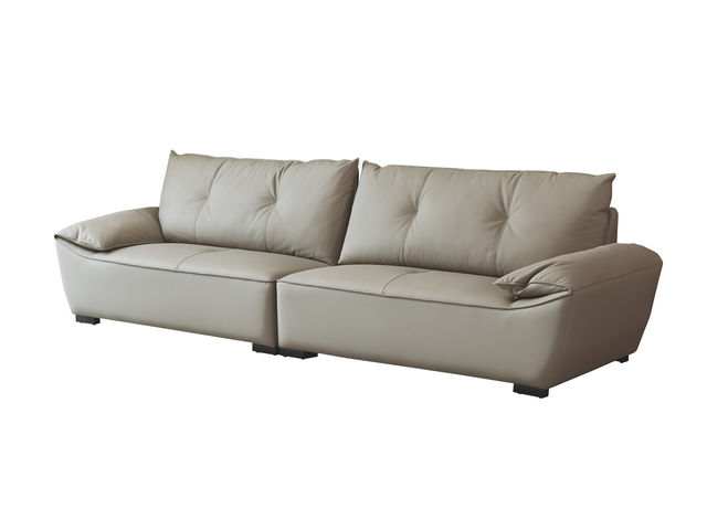 卡姿莱特·新居客 现代简约 接触面真皮 落叶松木方+夹板+实木脚 四人位 3.2米 沙发