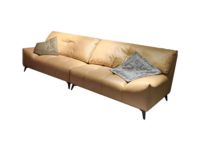 卡姿莱特·新居客 现代简约 科技布 落叶松木方+夹板+碳素钢五金脚 四人位 2.66米 沙发