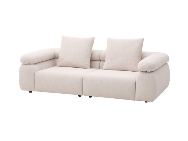 卡姿莱特·新居客 现代简约 绒布 落叶松木方+夹板+碳素钢五金脚 双人位 2.32米 沙发