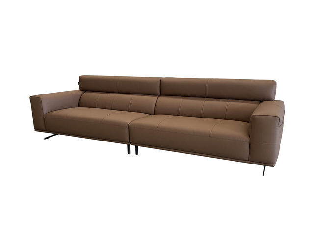 卡姿莱特·新居客 现代简约 接触面真皮 落叶松木方+夹板+碳素钢五金脚 四人位 3.1米 沙发