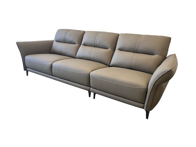 卡姿莱特·新居客 现代简约 接触面真皮 落叶松木方+夹板+碳素钢五金脚 四人位 2.75米 沙发