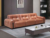 B系优选 现代简约 接触面中厚头层牛皮面料+进口俄罗斯松木框架+高回弹海绵+仿真皮 四人位 3.2米沙发