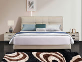 A系优选 现代简约 接触面头层牛皮+仿皮+实木框架+10公分钢木排骨架+黑色床脚+松木+黑色角码 1.8床