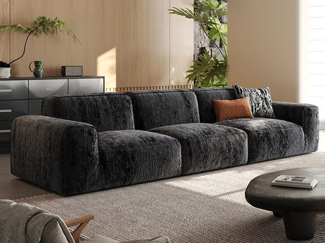 维利品尚 现代简约 比利时进口雪尼尔绒+扶手/靠包:高回弹海绵+座包:轻柔丝棉+零压记忆棉+高回弹竹炭海绵+框架:松木内架+10cm绷带+3.8mm电镀锰钢弹簧+加固精钢定位线+封防潮底布 3.48米沙发