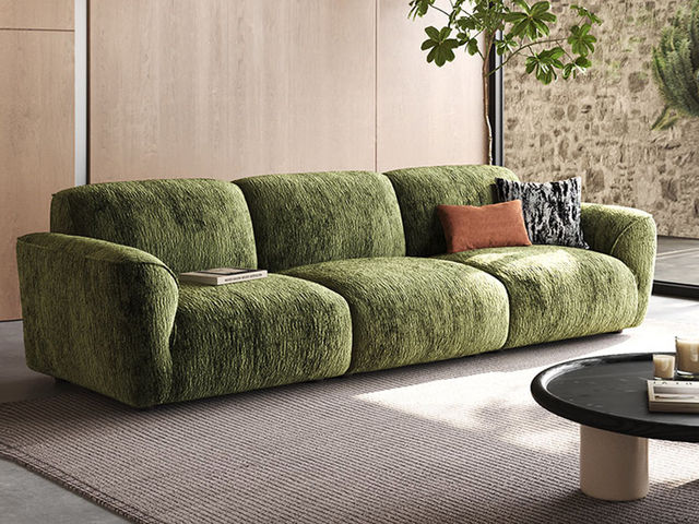 维利品尚 现代简约 雪尼尔面料+扶手/靠包：竹炭海绵+羽丝棉+座包：羽绒+紫罗兰+竹炭海绵+实木内架 3.4米沙发