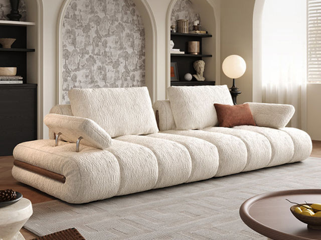 维利品尚 现代简约 比利时进口雪尼尔布艺+靠包:白鹅羽绒+羽丝棉+座包:记忆棉+高回弹竹炭海绵+框架:松木内架木+航空级绷带+锰钢弹簧+加固精钢定位线+防潮底布 3.4米沙发