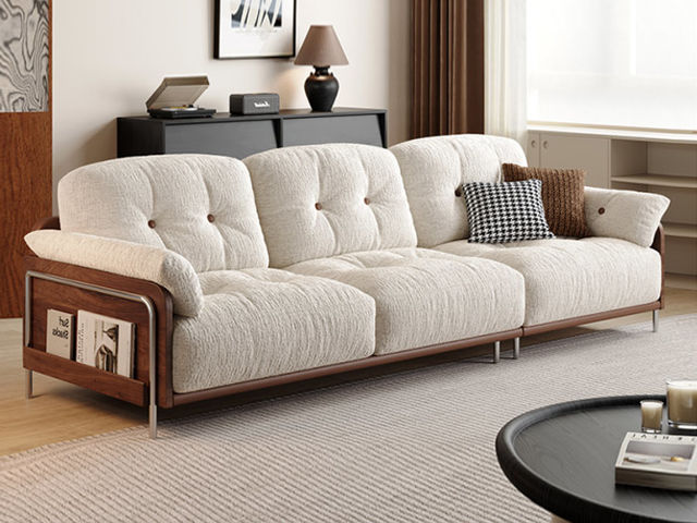 维利品尚 现代简约 比利时进口雪尼尔绒+座包：轻柔丝棉+零压记忆棉+松木内架+满铺航空级绷带+3.8mm电镀锰钢弹簧+加固精钢定位线+封防潮底布+不锈钢脚 3.4米沙发