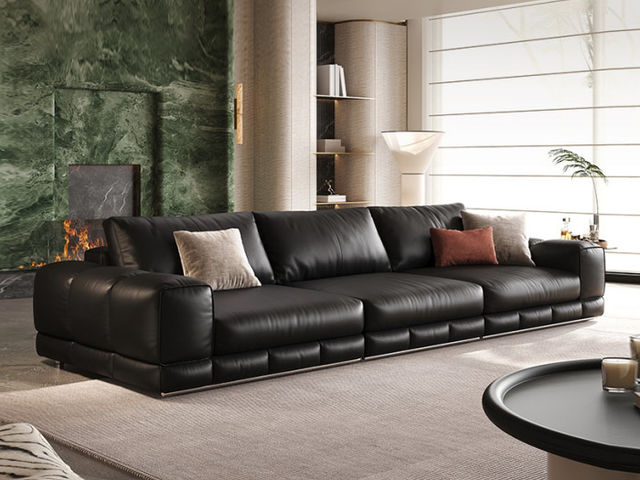 维利品尚 现代简约 接触面原生头层牛皮+靠包:白鹅羽绒+羽丝棉+座包:i超柔丝绵+0压记忆棉+原浆水洗乳胶+高回弹竹炭海绵+框架：松木内架+航空级绷带+电镀锰钢弹簧+防潮底布 3.4米沙发