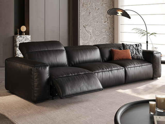 维利品尚 现代简约 接触面原生头层牛皮+靠包:紫罗兰海绵+高回弹海绵+座包:轻柔丝棉+零压记忆棉+加厚水洗乳胶+高回弹竹炭海绵+框架:俄罗斯进口落叶松木+高韧强力绷带+锰钢蛇形弹簧 3.58米沙发