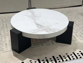 洛萨 极简 白蜡木脚+人造石 1米茶几