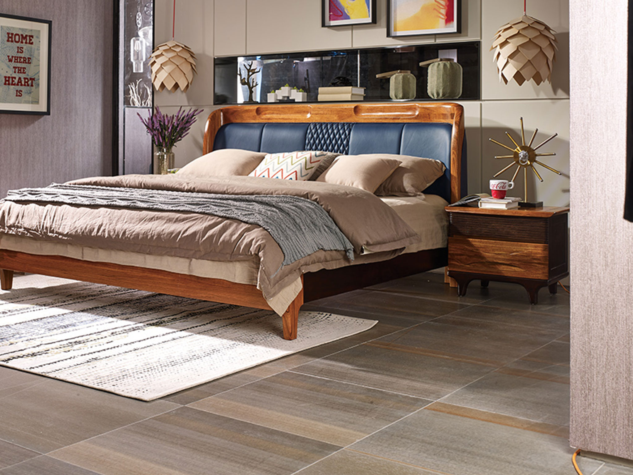 【青田童话森林】童话森林 实木床头柜 现代经典风格 双色拼接 高端