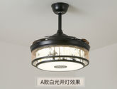 隐形吊扇灯大风力现代简约变频风扇灯餐厅卧室灯电风扇灯家用商用