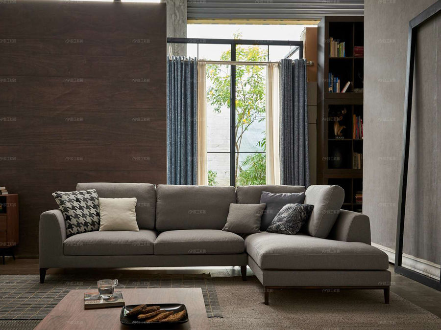 美色 现代 三人沙发 坐左贵妃椅 优质棉麻布 高回弹海绵 乳胶  公仔棉