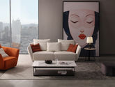 意式极简 布艺沙发 双扶手三人位 科技布面料 俄罗斯进口落叶松座架 米白色