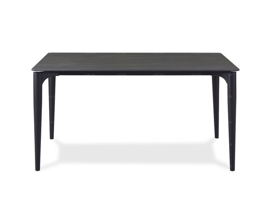 至简 餐桌 意式·极简 佩特拉1.1厚岩板 黑砂五金脚架