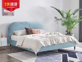 拾光园 1.5m床 美式轻奢 环保多层实木板+实木+高弹海绵+优质绒布+碳素钢镀金
