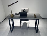 CBD家居 现代简约 阿玛尼灰岩板+K33P+黑色喷砂 灰色 书桌(不含椅子)